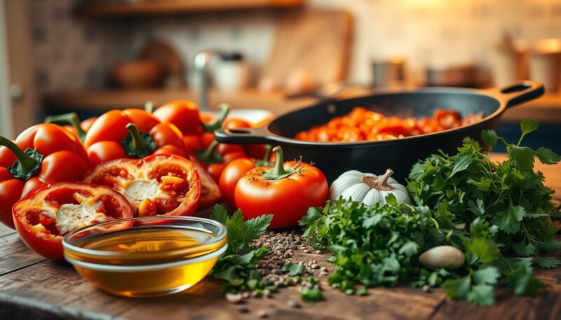 Sastojci za šakšuku Sastojci za šakšuku